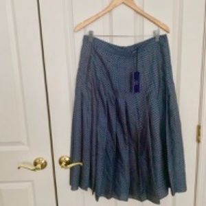 W by Worth Blue Plaid Pleated Skirt Sz 8 New!